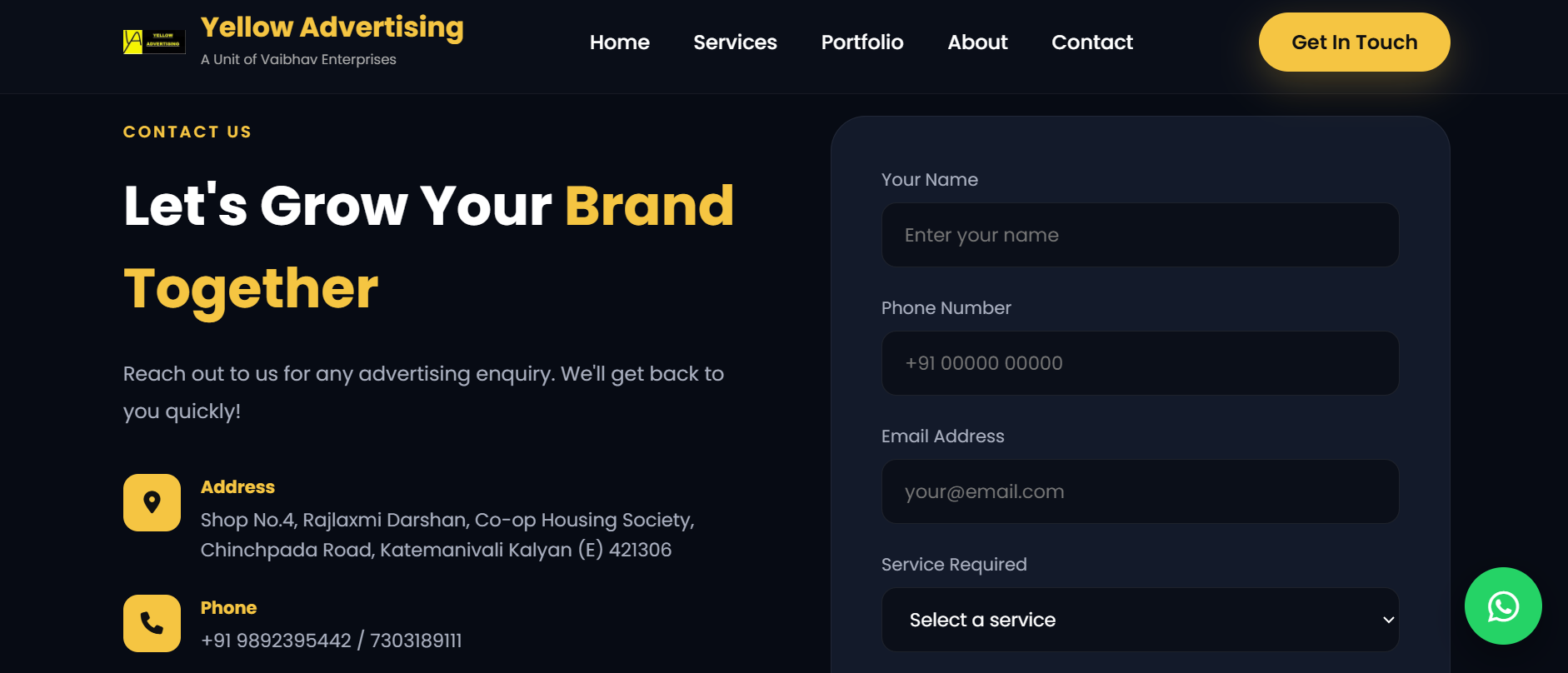 Yellow Advertising Contact